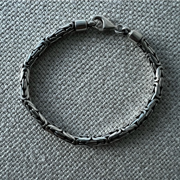 Sterling Silver Byzantine Braided Rope Bracelet - Picture 3 of 10